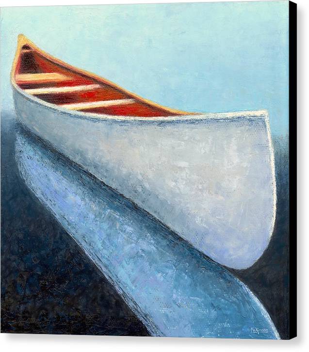 White Canoe by Catherine McKinnon - Coastal Art Canvas Print - Art of the Sea 