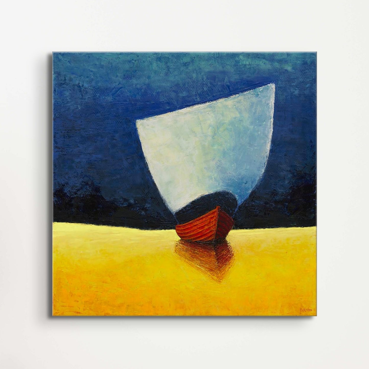Contemporary Canvas Art - Ukrainian Sailing Warship Painting - Original Canvas Nautical Print
