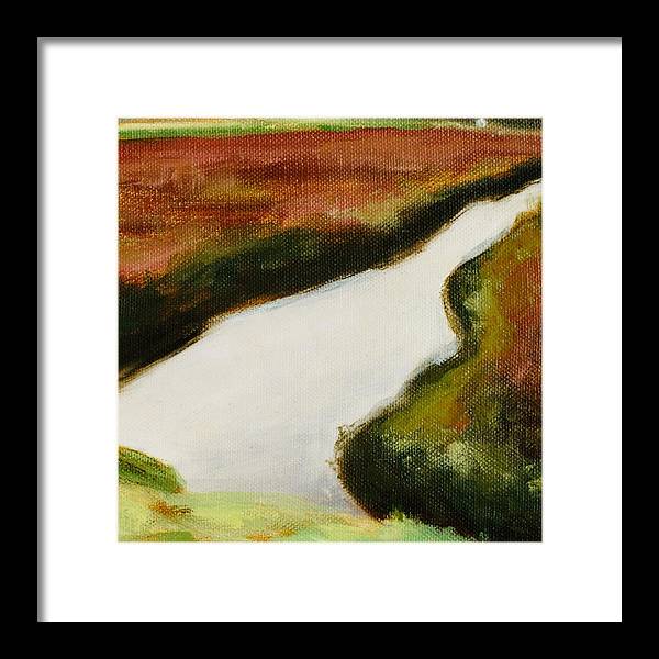Red Wall Decor - Cranberry Farm Shack Landscape Painting - Contemporary Framed Print - Art of the Sea 