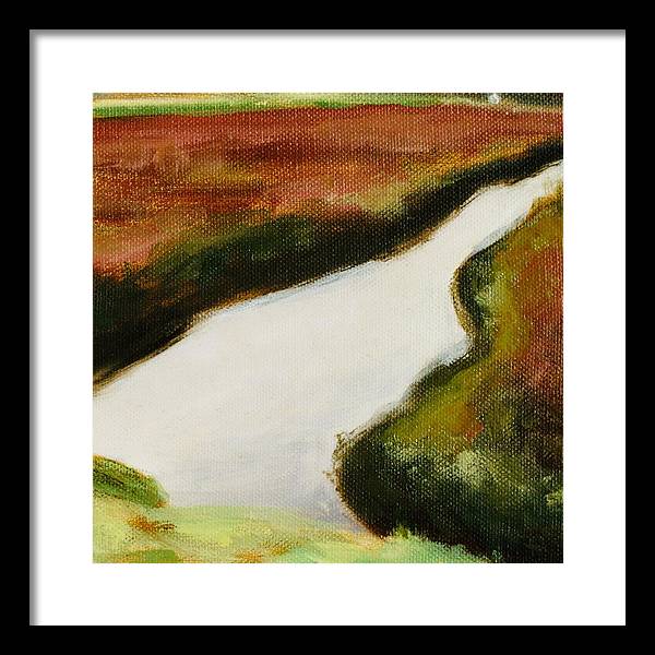 Red Wall Decor - Cranberry Farm Shack Landscape Painting - Contemporary Framed Print - Art of the Sea 