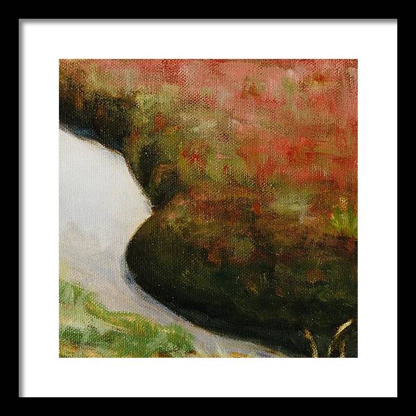 Colorful Artwork - Red and Green Cranberry Bog Painting - Framed Landscape Print - Art of the Sea 