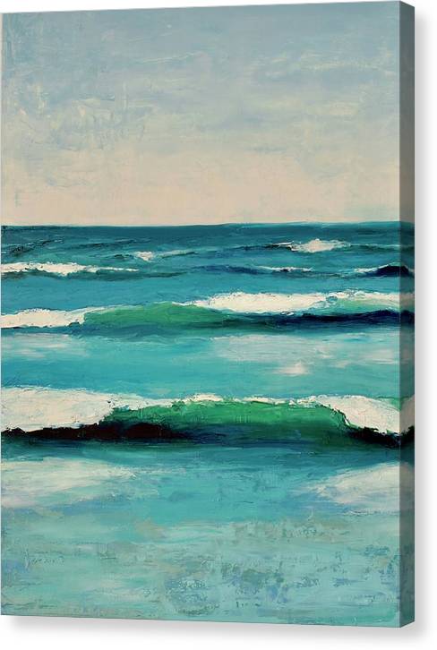 Beach Waves Pictures - Surf Near Sea Shore Painting - Canvas Coastal Print - Art of the Sea 