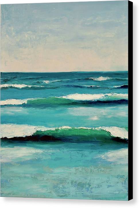 Beach Waves Pictures - Surf Near Sea Shore Painting - Canvas Coastal Print - Art of the Sea 