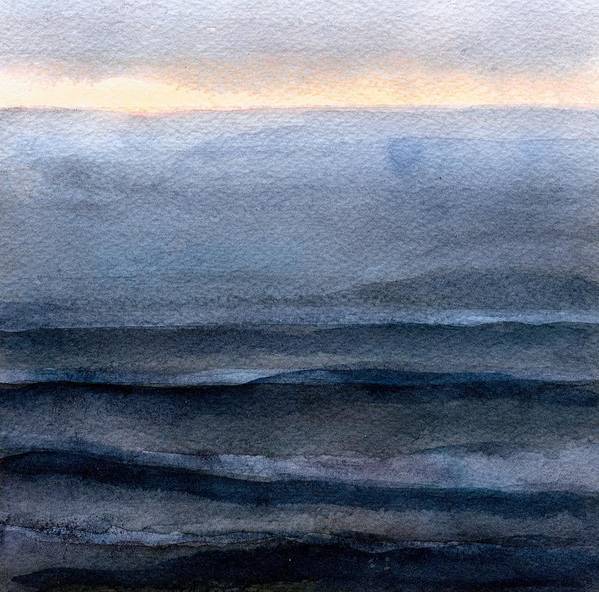 Ocean Wave Paintings - Indigo Waves at Sunset - Seascape Art Print - Art of the Sea 