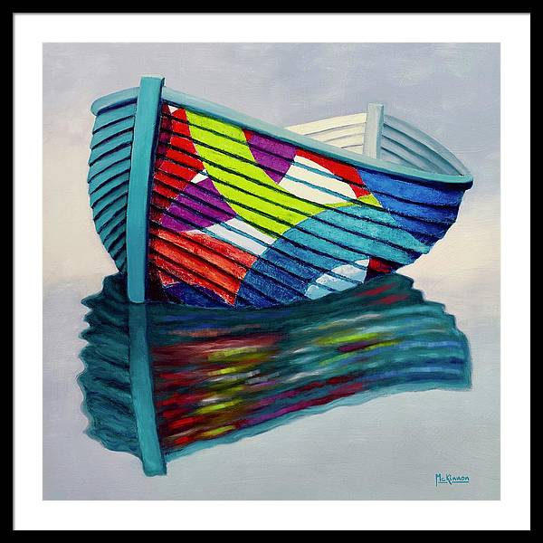 Lapstrake Rings of Colour by Catherine McKinnon - Coastal Art Framed Print - Art of the Sea 