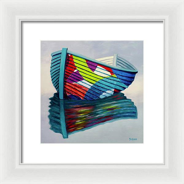 Lapstrake Rings of Colour by Catherine McKinnon - Coastal Art Framed Print - Art of the Sea 