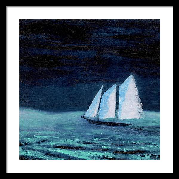 Night Cruise by Catherine McKinnon - Coastal Art Framed Print - Art of the Sea 
