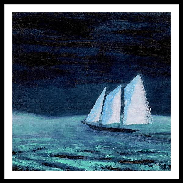 Night Cruise by Catherine McKinnon - Coastal Art Framed Print - Art of the Sea 