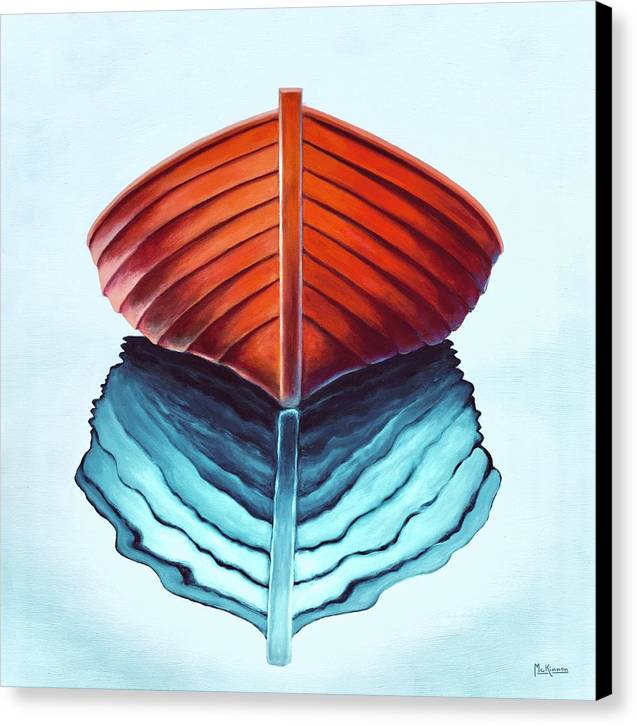 Orange Rowboat by Catherine McKinnon - Coastal Art Canvas Print - Art of the Sea 
