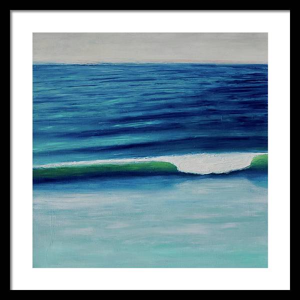 Wave Paintings - Beach Surf along Coastline Painting - Framed Coastal Print - Art of the Sea 