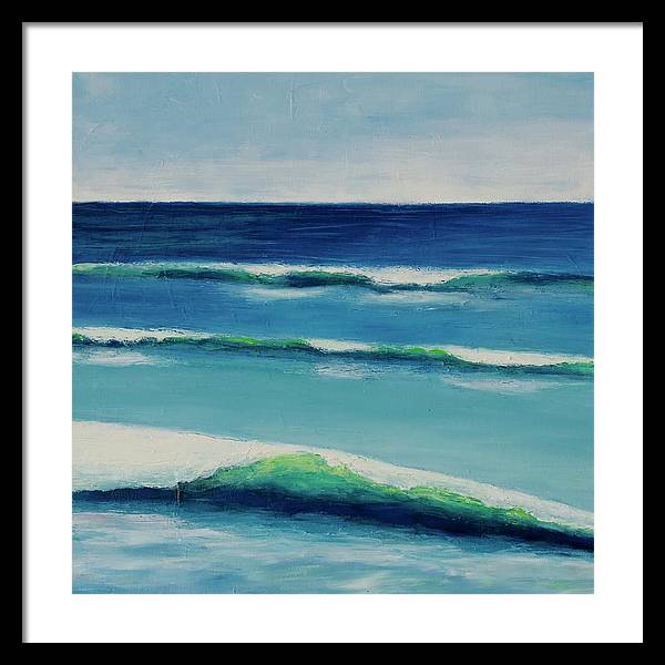 Ocean Wave Painting - Three Sea Waves Artwork - Framed Seaside Print - Art of the Sea 