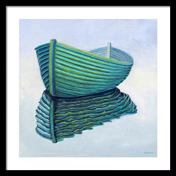 Turquoise Lapstrakes by Catherine McKinnon - Coastal Art Framed Print - Art of the Sea 
