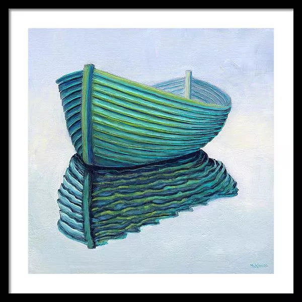 Turquoise Lapstrakes by Catherine McKinnon - Coastal Art Framed Print - Art of the Sea 
